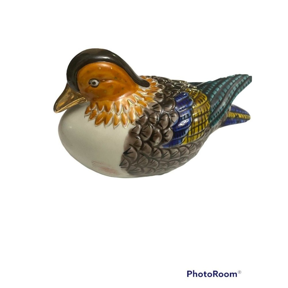 Unique Beautiful‎ Colorful Duck  with Gold Trim Andrea Sadek Japan